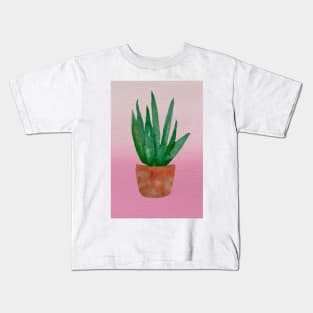 Snake Plant (pink and peach) Kids T-Shirt